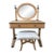 Restored National Mt. Airy Maple Vanity With Round Mirror & Stool For Sale