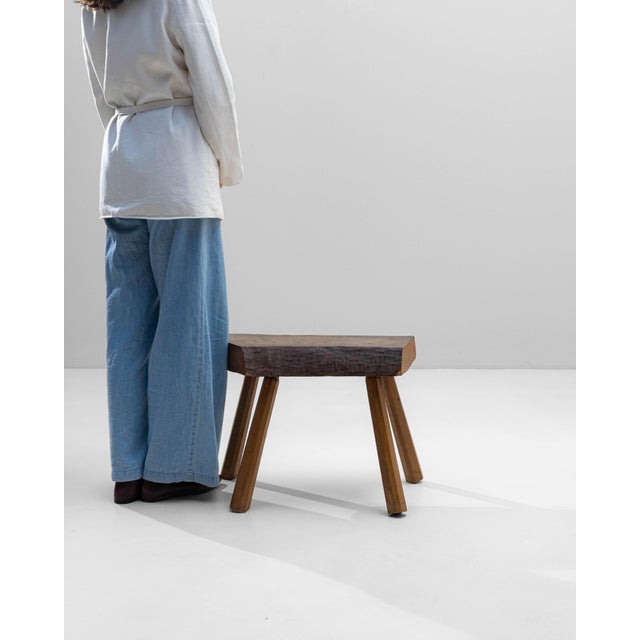 1970s French Brutalist Wooden Stool For Sale - Image 17 of 18
