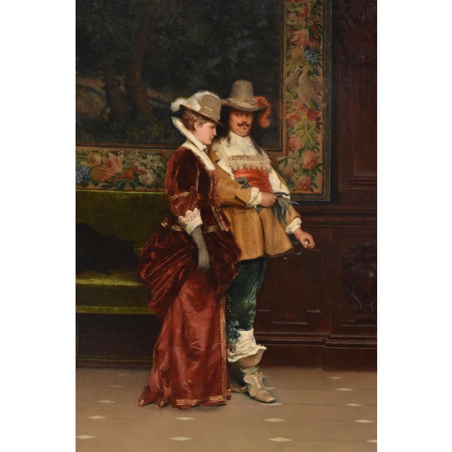 Tito Conti, Italian Genre Scene, 1879, Oil on Canvas, Framed For Sale - Image 4 of 11