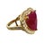 Contemporary 11.57 CTW Diamond & Heart-Shaped Ruby Halo Ring 18k Yellow Gold, Size 6 For Sale - Image 3 of 8