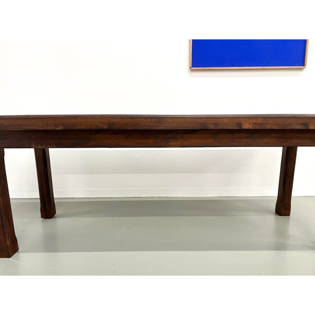 Wood Small Vintage Farm Table in Blond Walnut, 1950s For Sale - Image 7 of 18