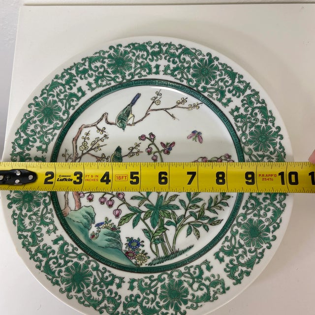 Vintage Famille Verte-Style Decorative Porcelain Plate – Made in Macau For Sale - Image 9 of 10