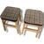 Wood Mid-Century Stools in Oak with Tweed Upholstered Seats, Set of 2 For Sale - Image 7 of 9