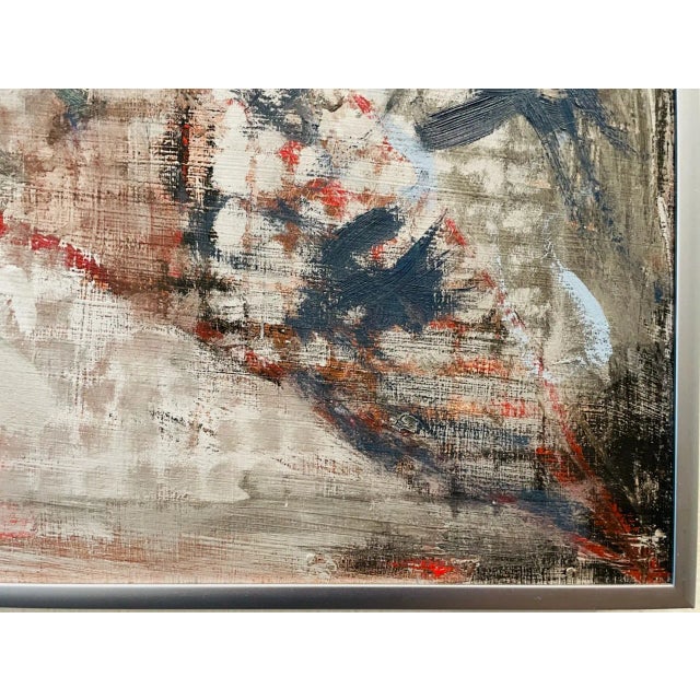 Wood California Mix Media Two Impressionist Abstract Signed Oil on Panel For Sale - Image 7 of 17