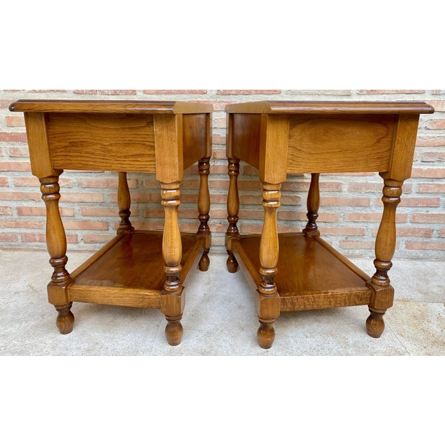 Early 20th Century Spanish Nightstands with One Drawer and Iron Hardware and One Open, A Pair For Sale - Image 10 of 18