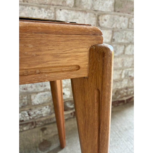 Vintage Brass & Wood Rectangular Side Table For Sale - Image 12 of 12