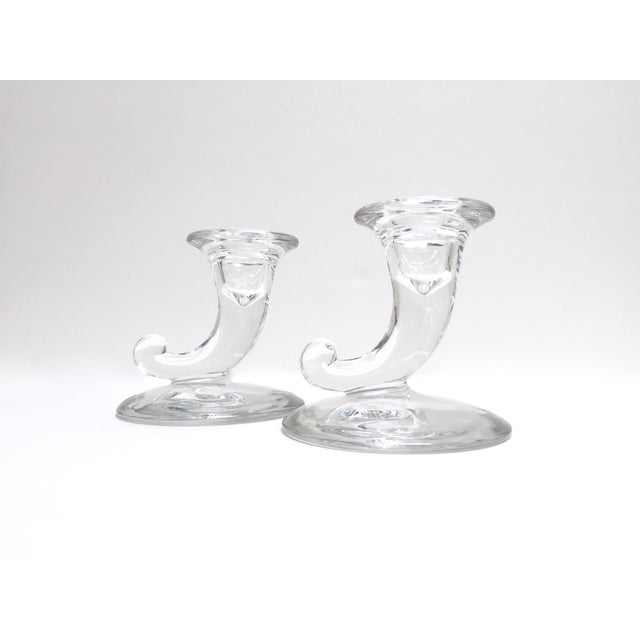 Vintage Glass Horn Taper Candle Holders A Pair Chairish