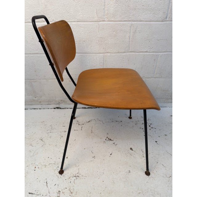 Set of Six Vintage Molded Plywood and Metal Chairs For Sale - Image 9 of 14