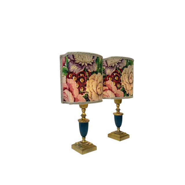 Table Lamps in Brass and Green Metal by Einar Bäckström, 1950, Set of 2 For Sale - Image 9 of 13