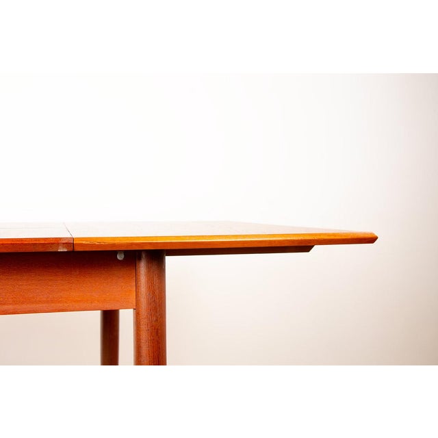 Small Danish Teak Square Extendable Dining Table, 1960s For Sale - Image 13 of 15
