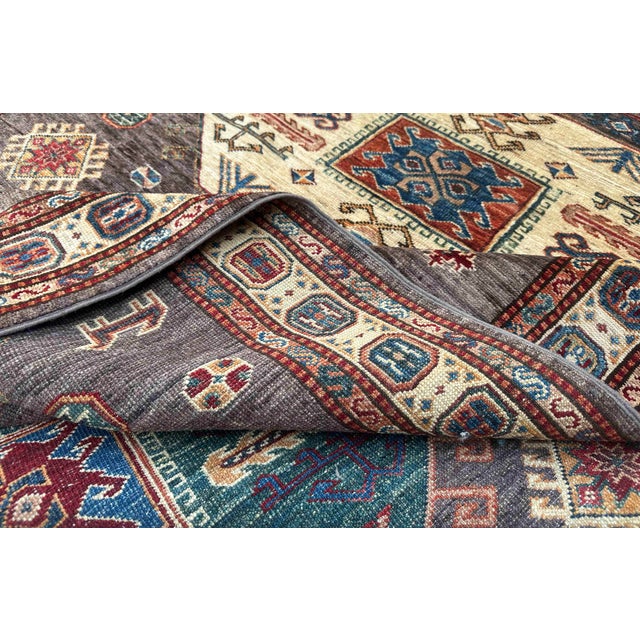 Vintage Caucasian Kazak Wool Rug For Sale - Image 9 of 18