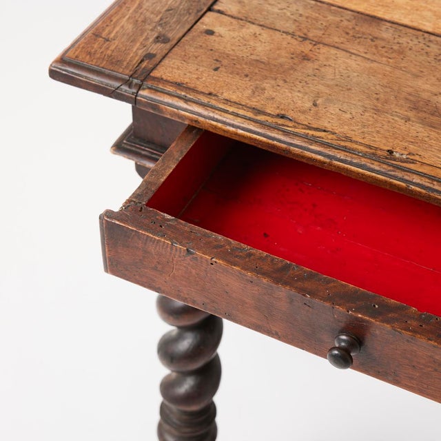 Wood Antique French Barley Twist Table, 18th Century For Sale - Image 7 of 15