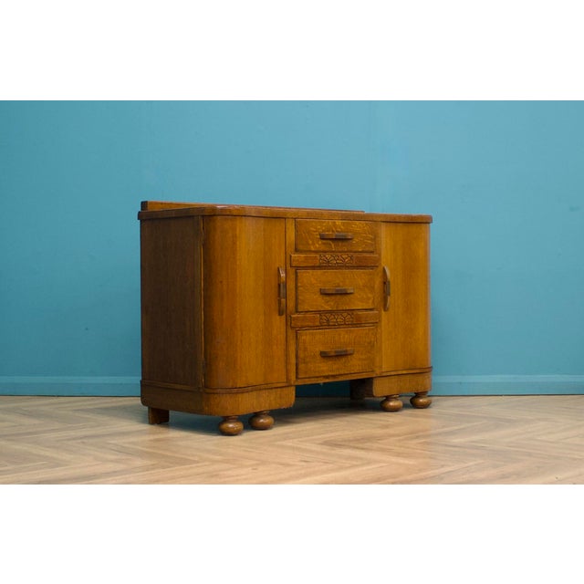Art Deco Sideboard in Oak, 1930s For Sale - Image 3 of 13