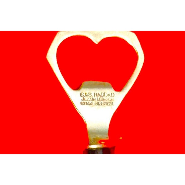 Late 20th Century S&s Haddad Family Authentic Jezzine Bar Serving Set With Coral & Turquoise Inlay- 5 Pieces For Sale In Los Angeles - Image 6 of 12