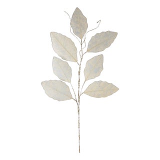 Champagne Magnolia Leaf Spray with Twig Accent (Set of 12) For Sale