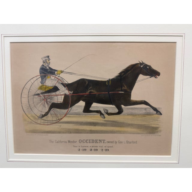 Currier & Ives the California Wonder Occident Lithograph, Framed For Sale - Image 9 of 12