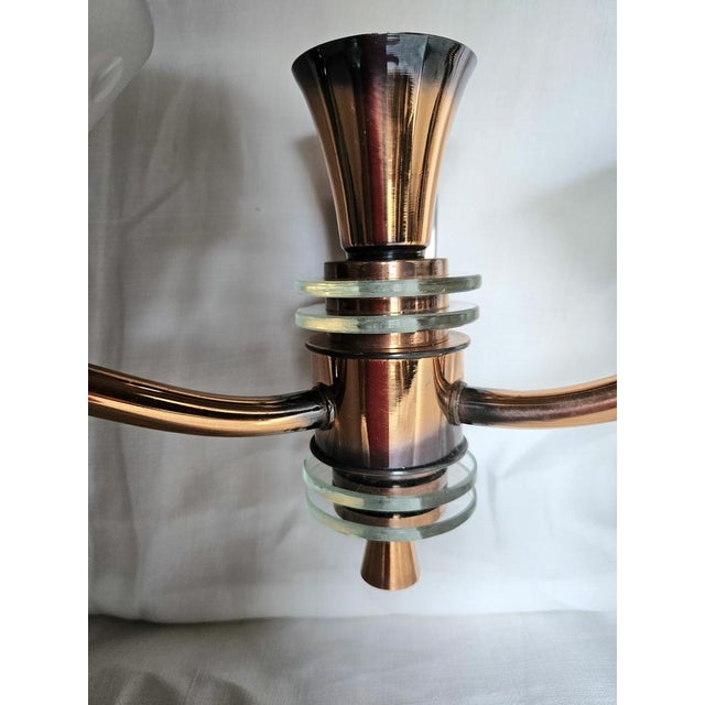 Double Diabolo Glass and Copper Sconces, 1950s, Set of 2 For Sale - Image 10 of 14