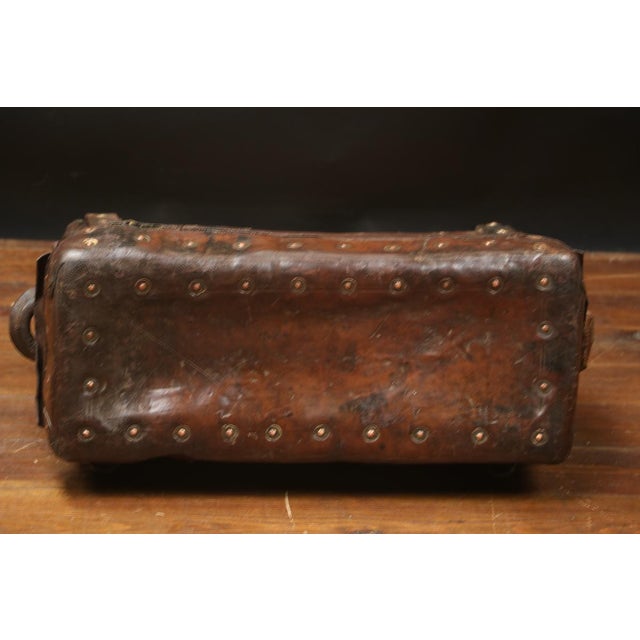 Thick Brown Leather Trunk, 1890s For Sale - Image 3 of 9
