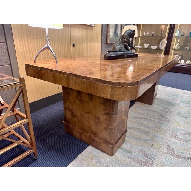 1920s Large Art Deco Dining Table in Walnut by Harry and Lou Epstein, England, 1920s For Sale - Image 5 of 9