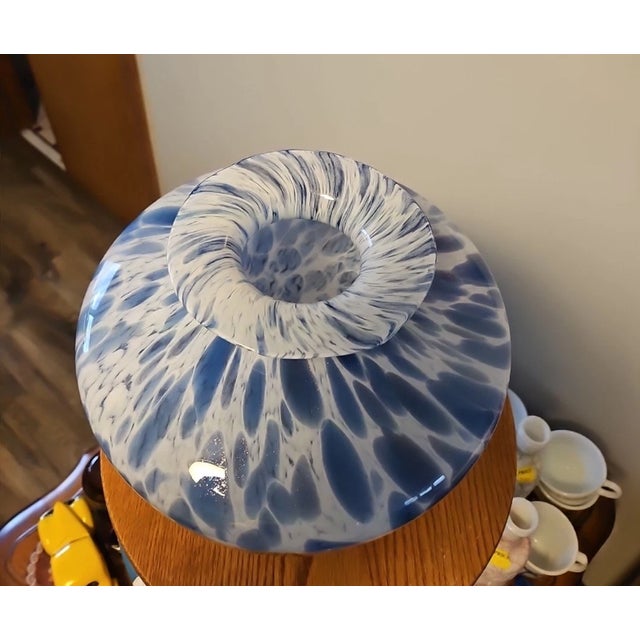 Mid-Century Modern Vintage MCM Murano Style Vetrai Azzurra Maestri Italian Handblown Glass Vase For Sale - Image 3 of 4
