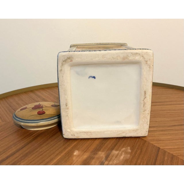 Asian Vintage Chinese Hand-Painted Fruit Ginger Jar With Lid, 9” For Sale - Image 3 of 12