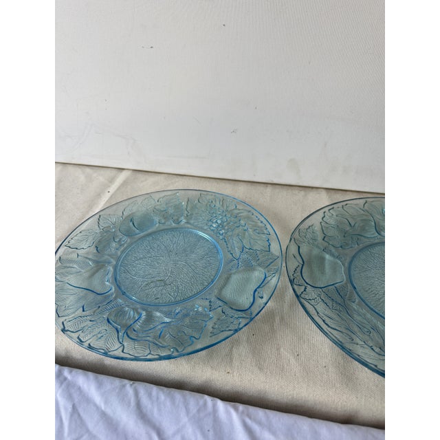 Blue Set of 5 1970s Blue Glass Plates For Sale - Image 8 of 10