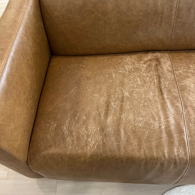 Tuxedo Style Custom Handmade Leather Sofa For Sale - Image 9 of 15