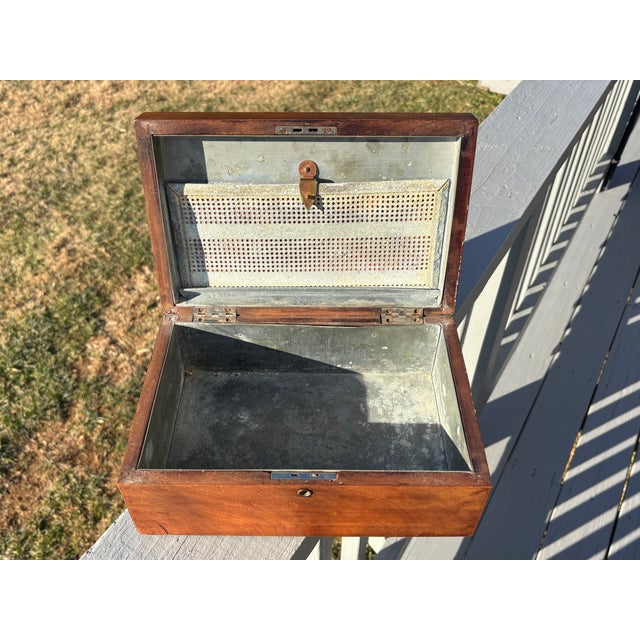 Clean and Original Late 19th Century Humidor. Likely English Market - constructed of lovely grained woods with a "crowned"...