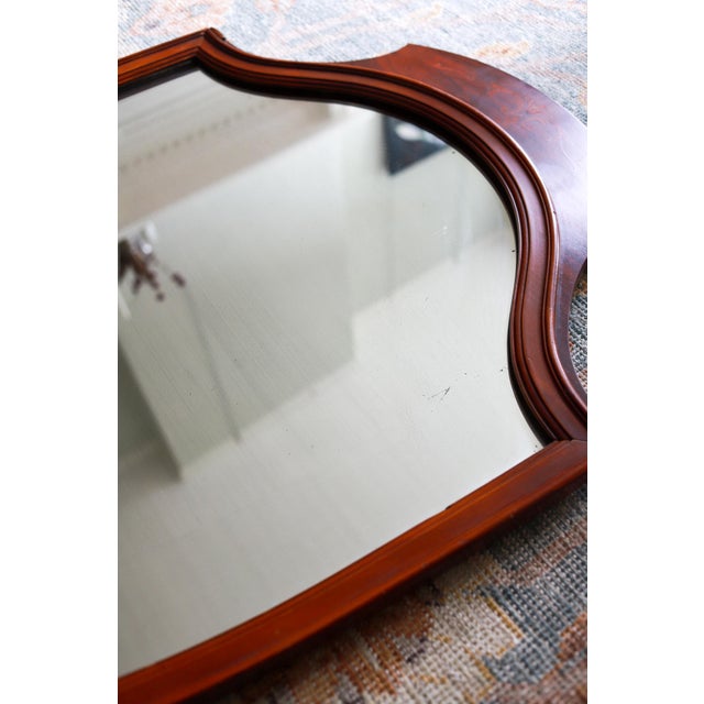 Wood Vintage Federal Style Shield Mirror, 1930s For Sale - Image 7 of 12