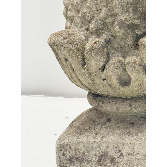 Stone English Garden Stone Statuary Pinecone Finials From England - Two Available For Sale - Image 7 of 9