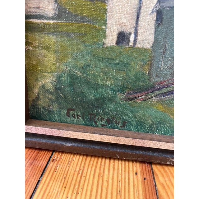 Farmhouse Early 20th C Signed and Framed Farmhouse Scene Oil on Canvas by Carl Ringius For Sale - Image 3 of 6
