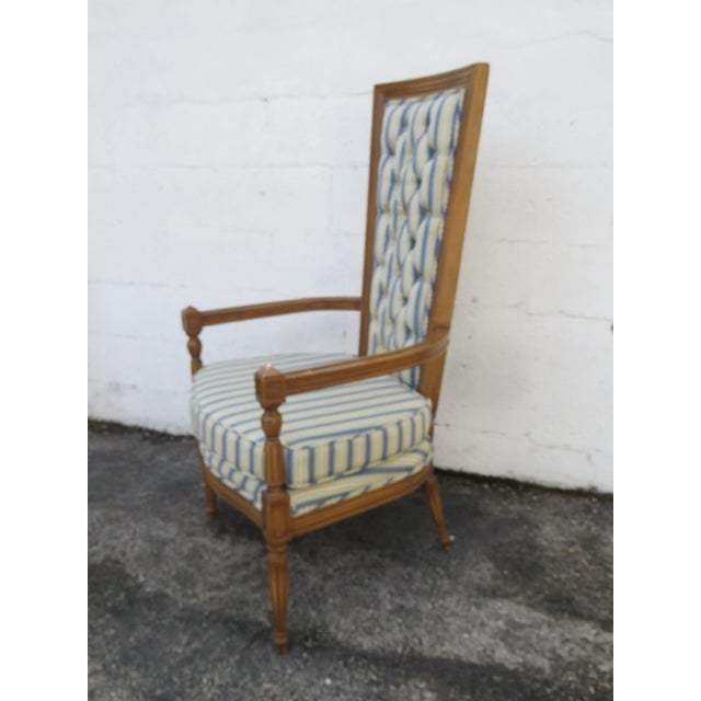 French Tall Side Livingroom Fireplace Accent Chairs a Pair 6106 For Sale In Miami - Image 6 of 17