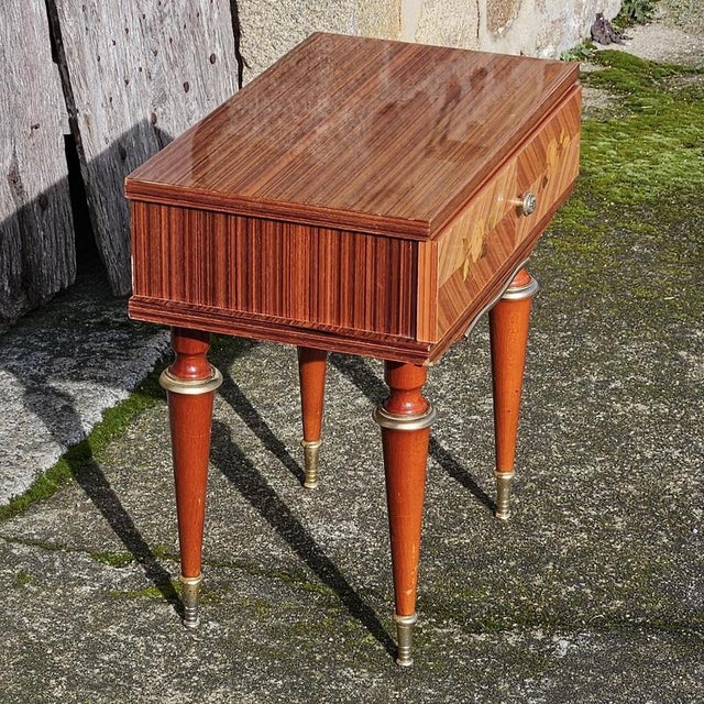 Mid-Century French Nightstand in High Gloss Wood For Sale - Image 6 of 18