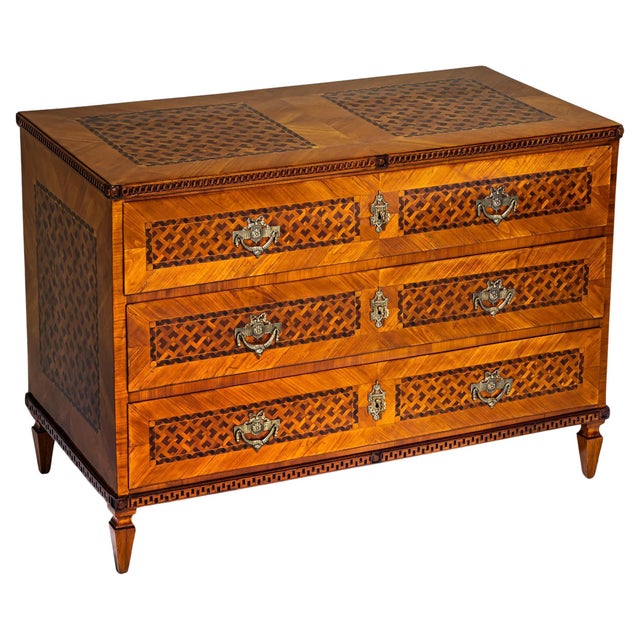 Louis Seize Marquetry Chest of Drawers, late 18th Century For Sale - Image 12 of 15