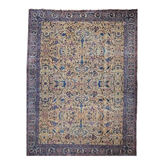 19th Century Antique Indian Agra Rug, Hand-Knotted Wool, Garden Motif, 12' x 17' For Sale