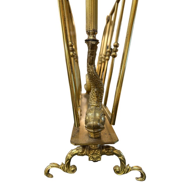 Neoclassical Neoclassical Brass Magazine Rack, Attributed to Maison Jansen, C. 1940 For Sale - Image 3 of 10