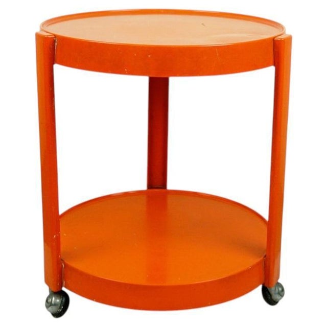 Space Age Italian Orange Plastic Trolley, 1970s For Sale - Image 11 of 11