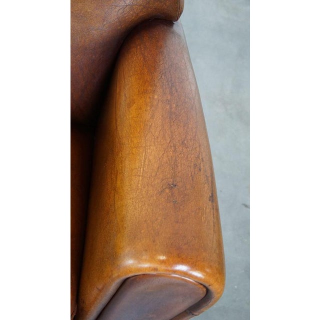 Brown Armchair in Sheep Leather For Sale - Image 8 of 15