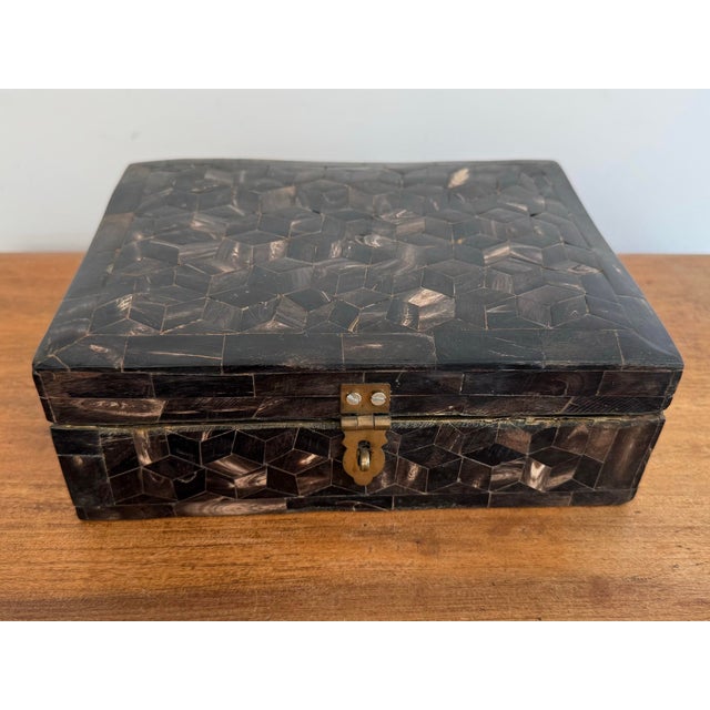 Late 20th Century Maitland-Smith Style Tessellated Bone Box For Sale - Image 9 of 12