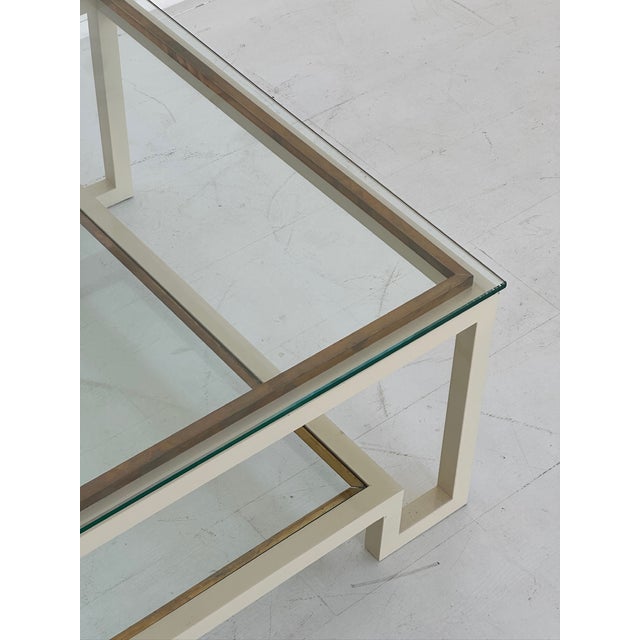 Coffee Table in Crystal with Briar and Brass, 1970s, in Very Good conditions. Designed 1970 to 1979