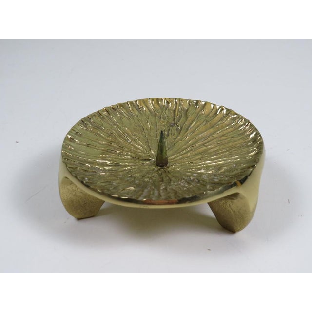 Brutalist Sculptural Brass Tripod Candleholder, 1970s For Sale - Image 6 of 9