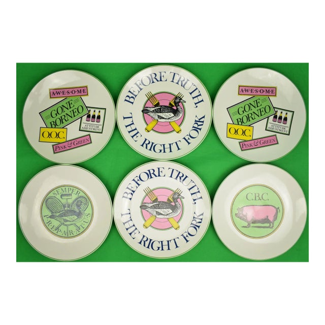 Set of 6 Vintage Official Preppy Plates For Sale