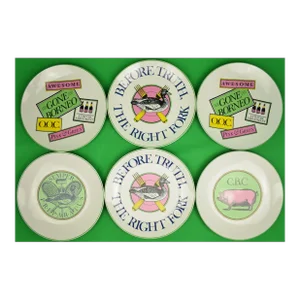 Set of 6 Vintage Official Preppy Plates