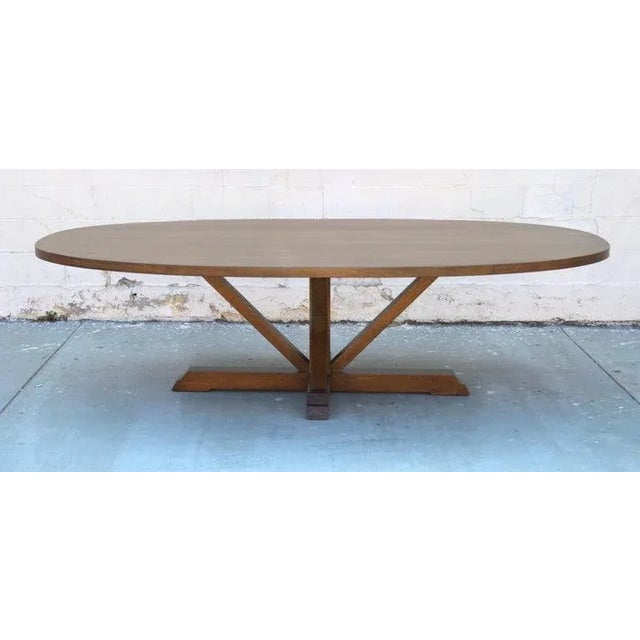 Arts & Crafts Arts and Crafts Ellipse Pedestal Dining Table For Sale - Image 3 of 12