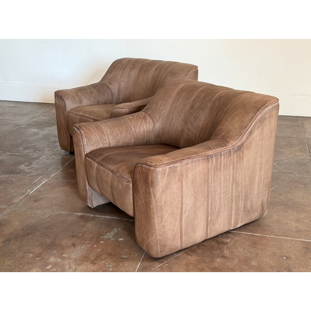 Vintage 1970s DeSede Ds-44 Buffalo Leather Lounge Chairs For Sale - Image 10 of 16