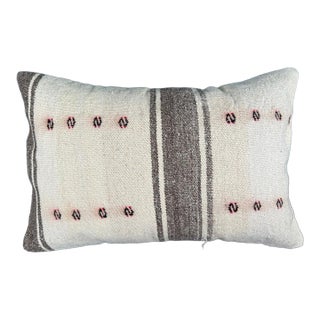 Turkish Hemp Pillow Cushion Natural Beige Brown Pillow Cushion Cover 16" x 24" For Sale