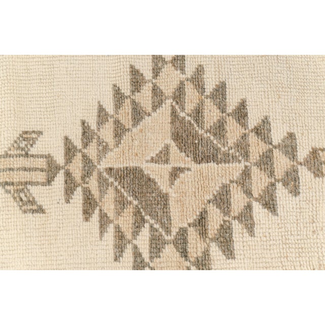 Off-white Mid 20th Century Natural Turkish Kitchen Decor Runner For Sale - Image 8 of 10