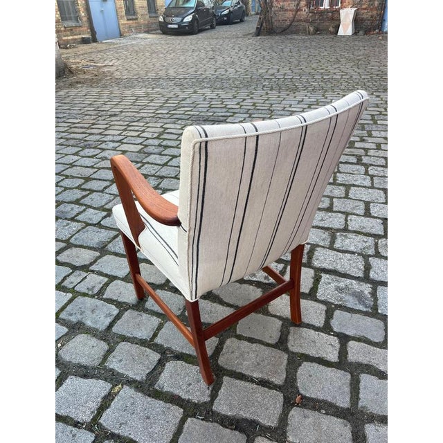 Danish Lounge Chair with Piped Upholstery For Sale - Image 6 of 11