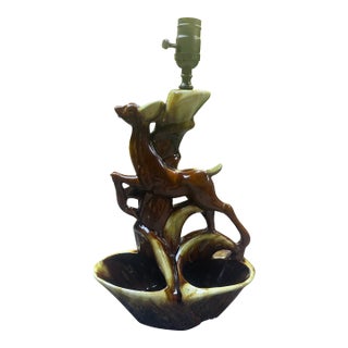 VTG MCM Phil Mar 1950s Leaping Deer Tv Lamp Planter For Sale