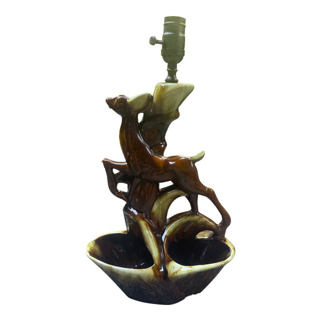 VTG MCM Phil Mar 1950s Leaping Deer Tv Lamp Planter For Sale